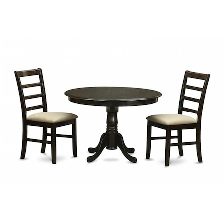 East West Furniture 3 Piece Small Kitchen Table Set-Dining Table and 2 Dinette Chairs HLPF3-CAP-C